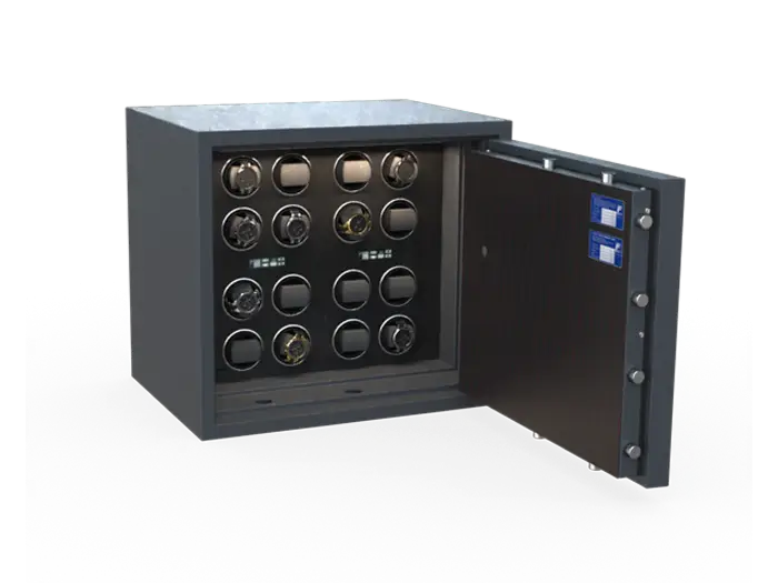 Salvus Milano 4 Deluxe horlogekluis met zestien watchwinders en binnenverlichting